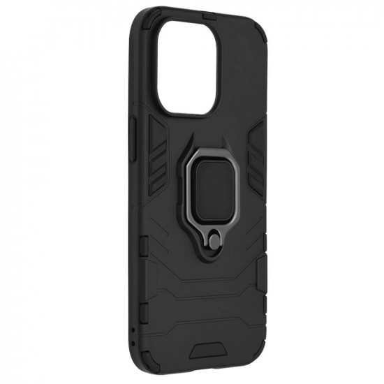 Techsuit iPhone 13 Pro Silicone Shield Σκληρή Θήκη με Δαχτυλίδι Συγκράτησης - Black