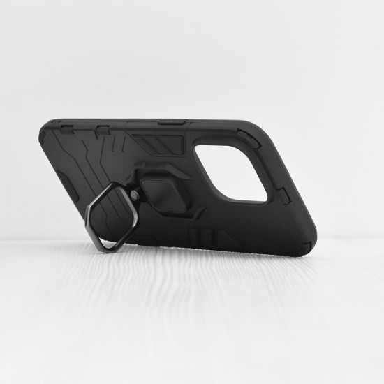 Techsuit iPhone 14 Pro Max Silicone Shield Σκληρή Θήκη με Δαχτυλίδι Συγκράτησης - Black