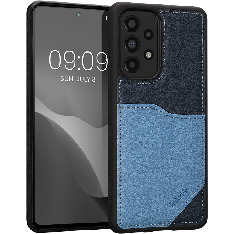 Kalibri Samsung Galaxy A53 5G Θήκη από Συνθετικό Δέρμα με Υποδοχή για Κάρτα - Dark Blue / Light Blue - 59489.17