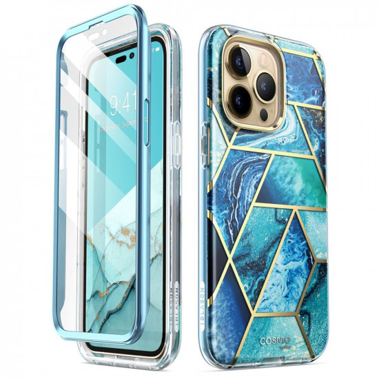 i-Blason iPhone 14 Pro Max Cosmo Σκληρή Θήκη με Πλαίσιο Σιλικόνης και Προστασία Οθόνης - Ocean Blue