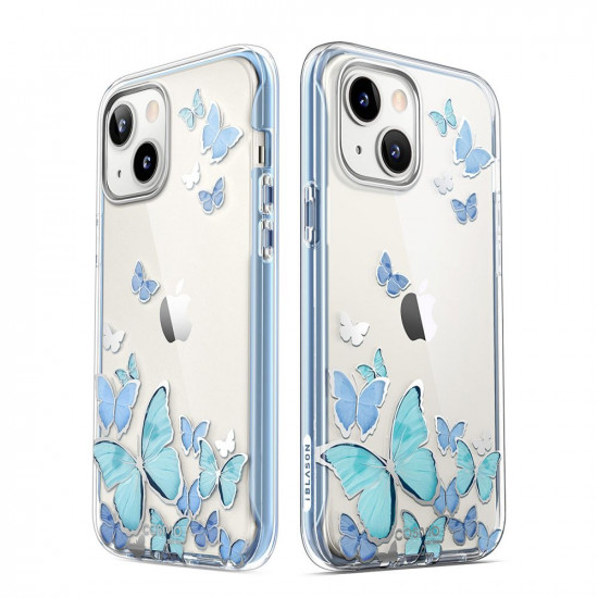 i-Blason iPhone 14 Plus Cosmo Σκληρή Θήκη με Πλαίσιο Σιλικόνης και Προστασία Οθόνης - Blue Fly