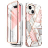 i-Blason iPhone 13 / iPhone 14 Cosmo Σκληρή Θήκη με Πλαίσιο Σιλικόνης και Προστασία Οθόνης - Marble Pink