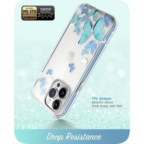 i-Blason iPhone 14 Pro Max Cosmo Σκληρή Θήκη με Πλαίσιο Σιλικόνης και Προστασία Οθόνης - Blue Fly