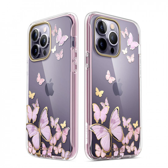 i-Blason iPhone 14 Pro Max Cosmo Σκληρή Θήκη με Πλαίσιο Σιλικόνης και Προστασία Οθόνης - Purple Fly