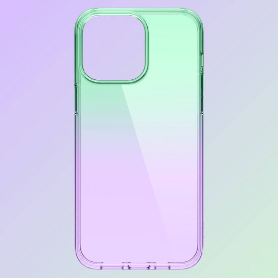 elago iPhone 14 Pro Max Aurora Case Θήκη Σιλικόνης TPU - Διάφανη / Green / Purple