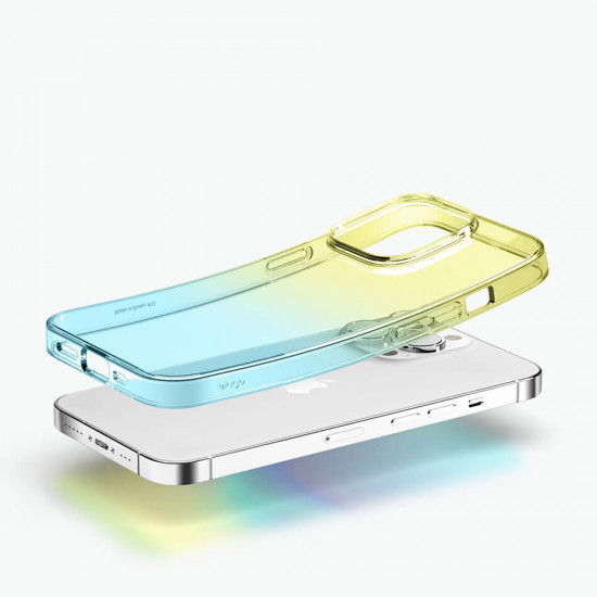elago iPhone 14 Pro Aurora Case Θήκη Σιλικόνης TPU - Διάφανη / Yellow / Blue