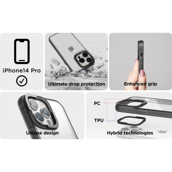 elago iPhone 14 Pro Dual Case Σκληρή Θήκη με Πλαίσιο Σιλικόνης - Διάφανη / Black