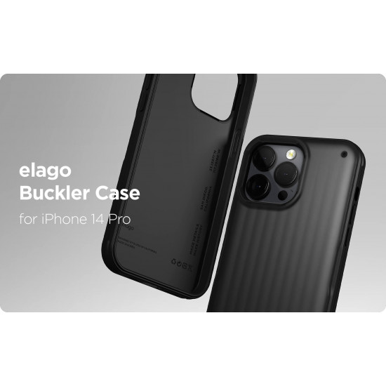 elago iPhone 14 Pro Buckler Case Σκληρή Θήκη με Πλαίσιο Σιλικόνης - Black