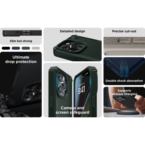 elago iPhone 14 Pro Armor Case Θήκη Σιλικόνης TPU - Dark Green