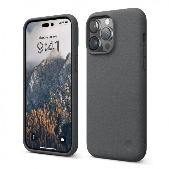elago iPhone 14 Pro Max Pebble Case Θήκη Σιλικόνης TPU - Dark Grey
