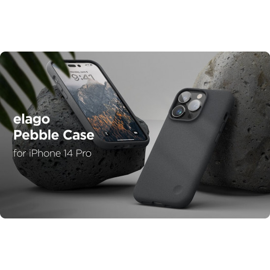 elago iPhone 14 Pro Pebble Case Θήκη Σιλικόνης TPU - Dark Grey