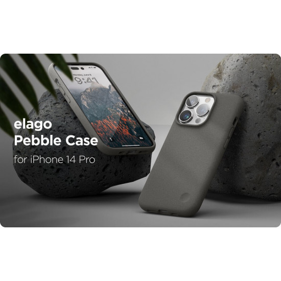 elago iPhone 14 Pro Pebble Case Θήκη Σιλικόνης TPU - City Grey