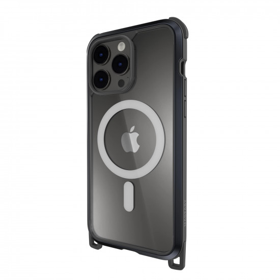 SwitchEasy Odyssey+ M iPhone 14 Pro Max Rugged Utility Σκληρή Θήκη με Λουράκι και MagSafe - Metal Black / Mystery Black