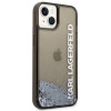 Karl Lagerfeld iPhone 14 Plus - Liquid Glitter Elong Σκληρή Θήκη με Πλαίσιο Σιλικόνης - Ημιδιάφανη / Black - KLHCP14MLCKVK