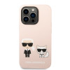 Karl Lagerfeld iPhone 14 Pro Max Liquid Silicone Karl and Choupette Θήκη Σιλικόνης με MagSafe - Light Pink - KLHMP14XSSKCI