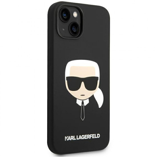 Karl Lagerfeld iPhone 14 Plus Silicone Karl's Head MagSafe Θήκη Σιλικόνης με MagSafe - Black - KLHMP14MSLKHBK