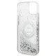Karl Lagerfeld iPhone 14 - Liquid Glitter RSG Σκληρή Θήκη με Πλαίσιο Σιλικόνης - Διάφανη / Silver - KLHCP14SLCRSGRS