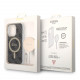 Guess iPhone 14 Pro Max - Bundle Pack MagSafe - Σετ Σκληρή Θήκη με Επένδυση Συνθετικού Δέρματος και Ασύρματος Φορτιστής MagSafe - Design 4G and Gold - Black - GUBPP14XH4EACSK