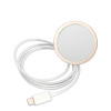 Guess iPhone 14 Pro Max - Bundle Pack MagSafe - Σετ Σκληρή Θήκη με Επένδυση Συνθετικού Δέρματος και Ασύρματος Φορτιστής MagSafe - Design 4G and Gold - Brown - GUBPP14XH4EACSW
