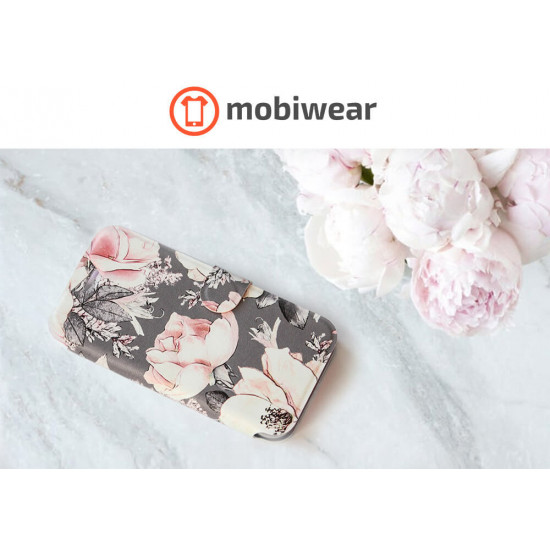 Mobiwear iPhone 11 Θήκη Βιβλίο Slim Flip - Design Pink Pastel Flowers - MX06S