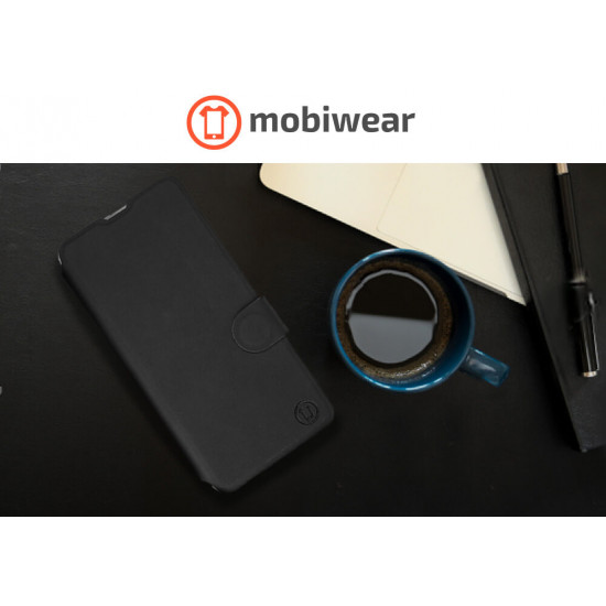 Mobiwear iPhone 12 Pro Θήκη Βιβλίο Slim Flip - Μαύρη - S_BLB