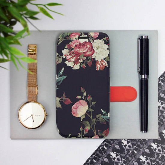 Mobiwear iPhone 12 Pro Θήκη Βιβλίο Slim Flip - Design Bouquet of Roses - VD11P