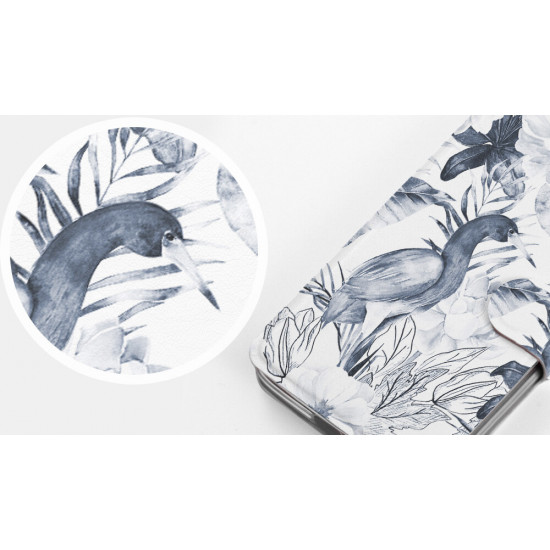 Mobiwear iPhone 13 Θήκη Βιβλίο Slim Flip - Design Exotic Bird Crane and Flowers - MX09S