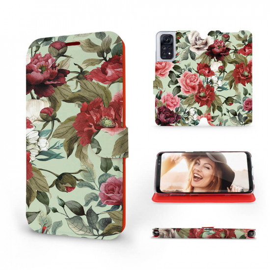 Mobiwear Xiaomi Redmi Note 11 / Redmi Note 11S Θήκη Βιβλίο Slim Flip - Design Flowers - MD06P