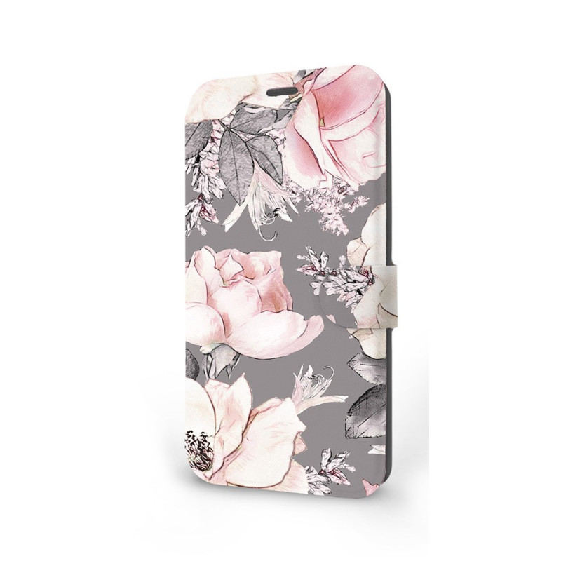Mobiwear iPhone 13 Pro Θήκη Βιβλίο Slim Flip - Design Pink Pastel Flowers - MX06S