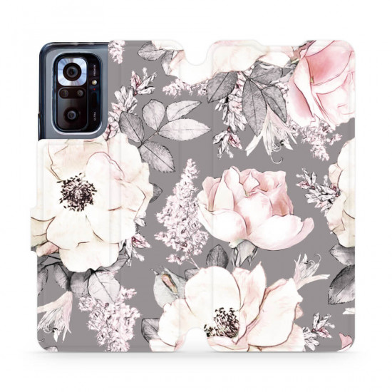 Mobiwear Xiaomi Redmi Note 10 Pro Θήκη Βιβλίο Slim Flip - Design Pink Pastel Flowers - MX06S
