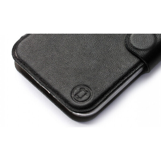 Mobiwear Xiaomi Redmi Note 10 Pro Θήκη Βιβλίο Slim Flip από Γνήσιο Δέρμα - Μαύρη - L_BLS