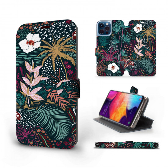Mobiwear iPhone 13 Pro Max Θήκη Βιβλίο Slim Flip - Design Dark Floral - VP13S
