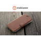 Mobiwear iPhone 14 Plus Θήκη Βιβλίο Slim Flip από Γνήσιο Δέρμα - Καφέ - L_BRS