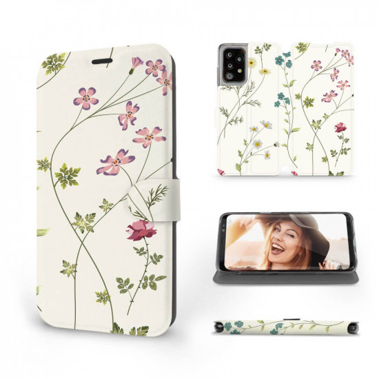 Mobiwear Samsung Galaxy A52 / A52 5G / A52s 5G Θήκη Βιβλίο Slim Flip - Design Field Flowers - MD03S