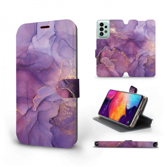 Mobiwear Samsung Galaxy A33 5G Θήκη Βιβλίο Slim Flip - Design Purple Marble - VP20S
