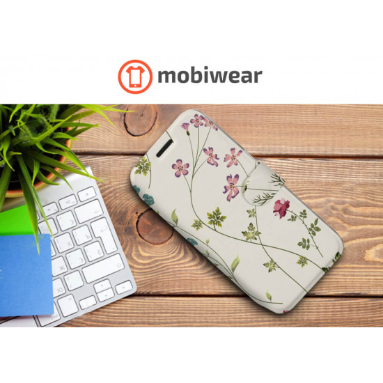 Mobiwear iPhone 14 Pro Θήκη Βιβλίο Slim Flip - Design Field Flowers - MD03S