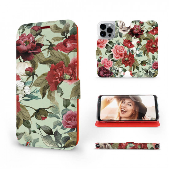 Mobiwear iPhone 14 Pro Θήκη Βιβλίο Slim Flip - Design Flowers - MD06P