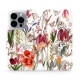 Mobiwear iPhone 14 Pro Θήκη Βιβλίο Slim Flip - Design Vintage Flowers - MP01S