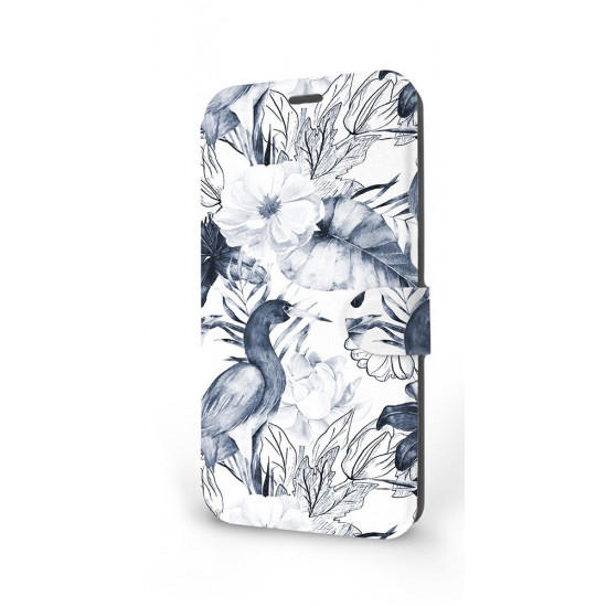 Mobiwear iPhone 14 Pro Θήκη Βιβλίο Slim Flip - Design Exotic Bird Crane and Flowers - MX09S