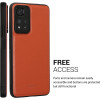 Kalibri Xiaomi Redmi Note 11 Pro+ 5G Σκληρή Θήκη με Επένδυση Γνήσιου Δέρματος - Orange - 59939.29