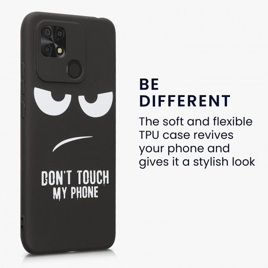 KW Xiaomi Redmi 10C Θήκη Σιλικόνης TPU Design Don't Touch My Phone - Black / White - 59910.01