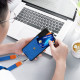 KW Samsung Galaxy A53 5G Θήκη με Επένδυση Συνθετικού Δέρματος με Υποδοχές για Κάρτα και Λουράκι - Radiant Blue - 59734.157