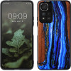 KW Xiaomi Redmi Note 11 Pro+ 5G Θήκη από Φυσικό Ξύλο - Design Watercolor Waves - Blue / Brown - 58100.09