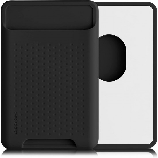 KW iPhone 12 Series / iPhone 13 Series / iPhone 14 Series Μαγνητική Θήκη από Σιλικόνη για Πιστωτικές Κάρτες - Black - 58790.01
