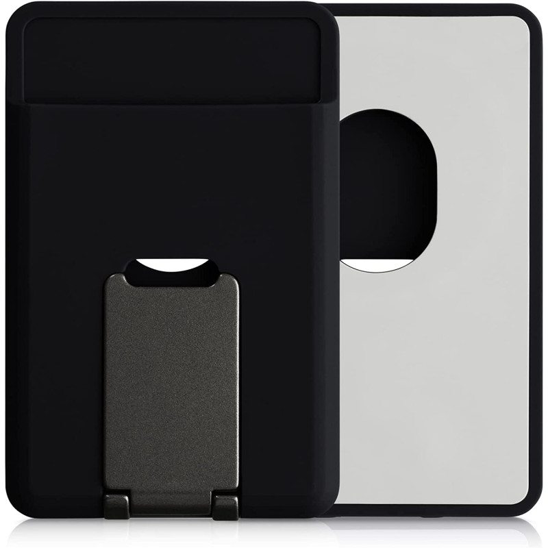 KW iPhone Μαγνητική Θήκη από Σιλικόνη για Πιστωτικές Κάρτες με Stand - Black - 58791.01