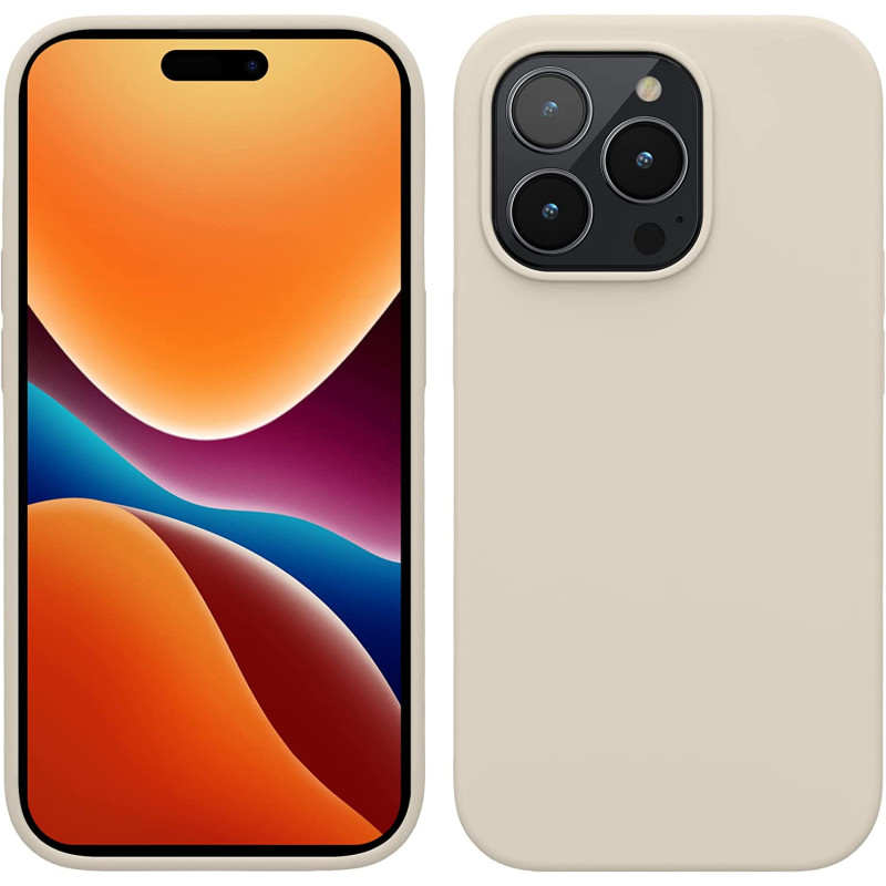 KW iPhone 14 Pro Θήκη Σιλικόνης TPU - Cream - 59073.16