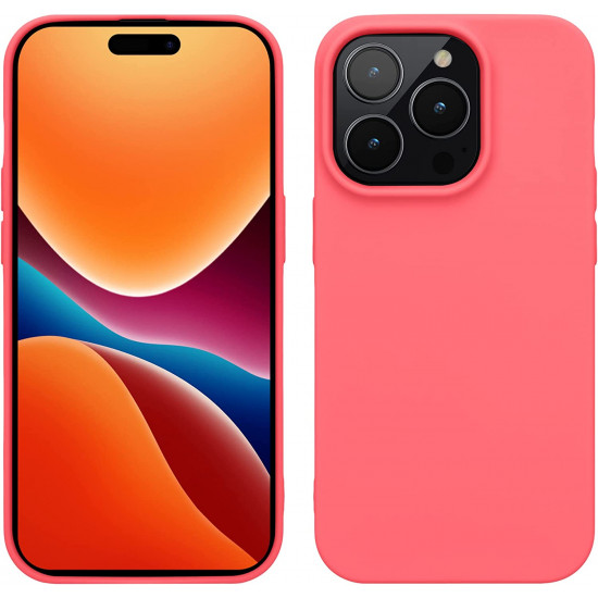 KW iPhone 14 Pro Λεπτή Θήκη Σιλικόνης TPU - Neon Coral - 59077.103