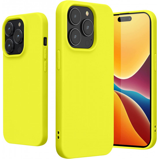 KW iPhone 14 Pro Λεπτή Θήκη Σιλικόνης TPU - Lemon Yellow - 59077.149