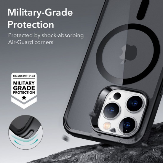 ESR iPhone 14 Pro Max Classic Hybrid Halolock Σκληρή Θήκη με Πλαίσιο Σιλικόνης και MagSafe - Frosted Black