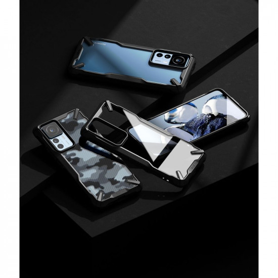 Ringke Xiaomi 12T / 12T Pro Fusion X Σκληρή Θήκη με Πλαίσιο Σιλικόνης - Camo Black